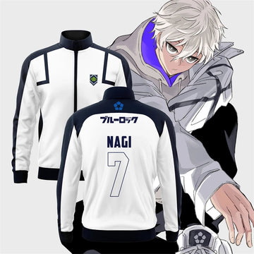2025 Spring New Men's Blue Lock Anime Soccer Jersey Jackets Fashion Trendy Lapel Tops kids's Casual Short Sleeved Bomber Jacket