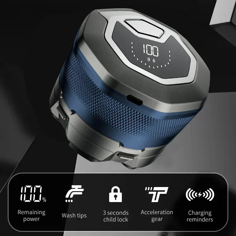 Tinsol New Bald Men's Titanium Electric Hair Clipper Razor 6D Magnetic Hair Trimmer Rechargeable Waterproof Facial Repairer