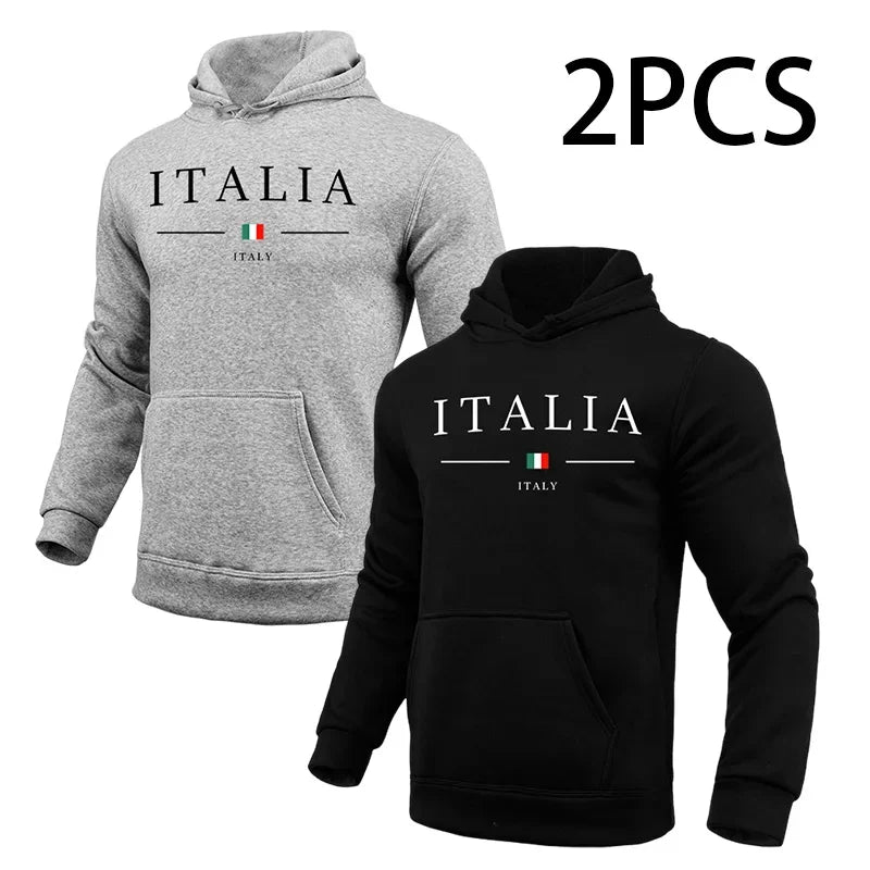 2 in 1 Hoodie for Man Italy Print Autumn Winter Daily Casual Sport Jogging Sweatshirt Home Outdoor Comfort Warm Fashion Pullover