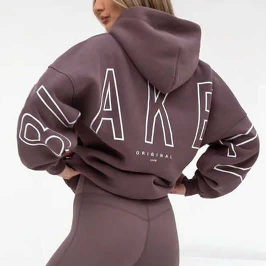 Classic Solid Color Simple Lazy Style Basic Hoodies For Men And Women Letter Printed Soft Sports Pullover Sweatshirt