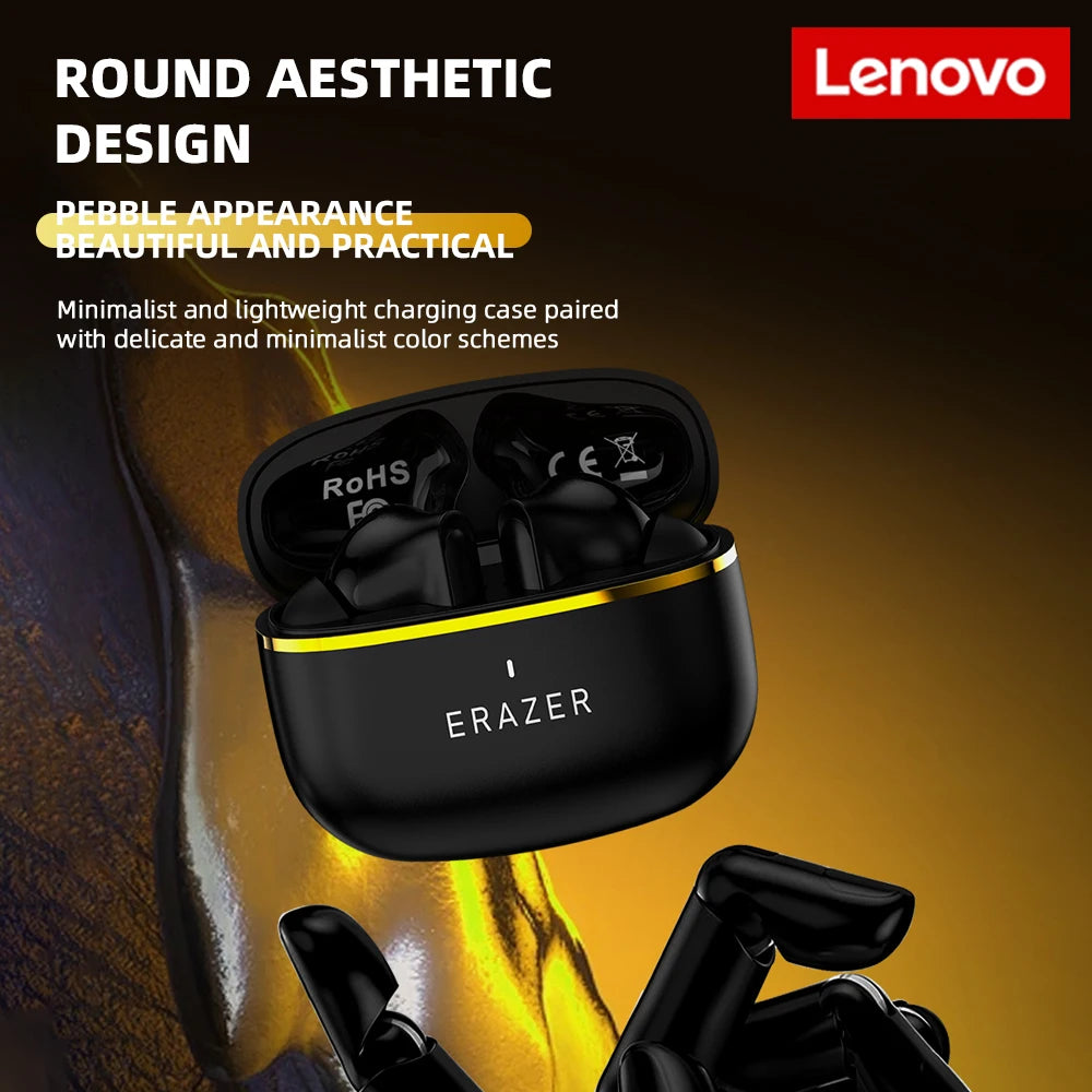 Lenovo Wireless Smart Noise Reduction Headset Bluetooth 5.4 Connect In Ear Earphones Long Endurance Music Earbuds ERAZER HT83