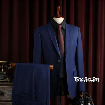 Notched Lapel Suit Set 2 Pieces Blazer Pants For Men,Handsome Two Button Men's Regular Fit Suits Wedding Groom Best Man Tuxedo
