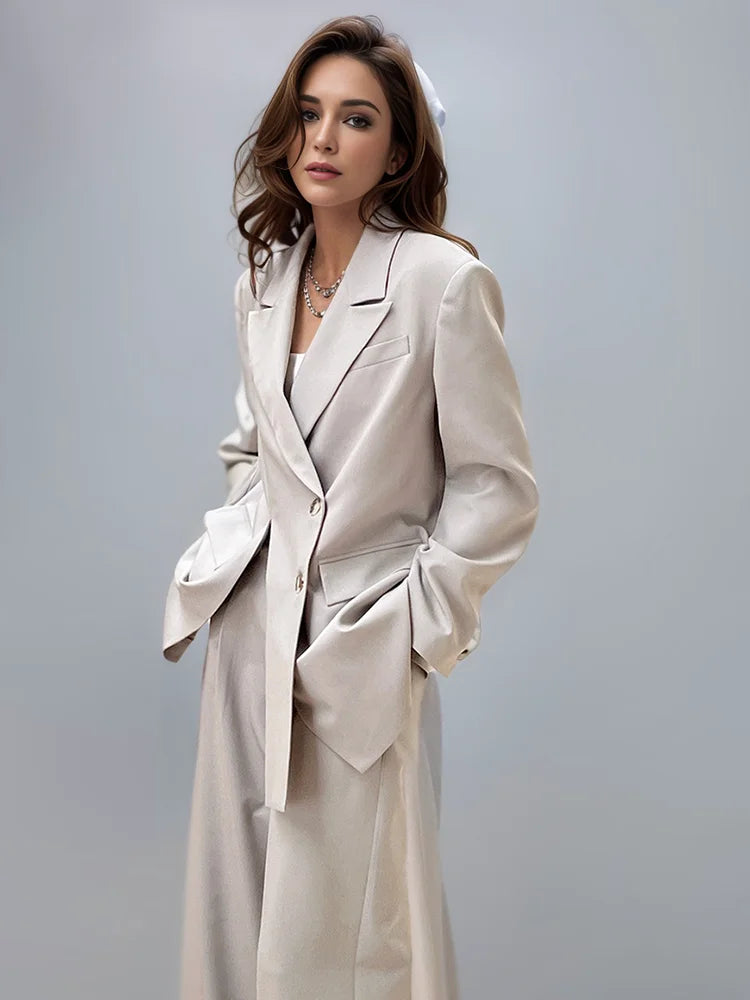 Deat Fashion Women's Decostructing Blazer Blazer Taled Sfio Single Sfere a petto Giacche di albicocca Spring 2024 Nuovo 7ab368