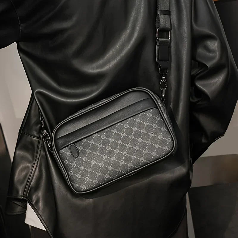 Luxury Square Crossbody Bags Men Fashion Plaid Men Shoulder Bag Business Messenger Bag Mens Handbag Satchels Tote Purse