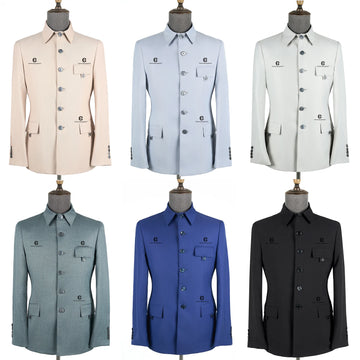 Cenne Des Graoom 2025 New Safari Men Suits Square Collar Tailor-Made Formal Casual Business Official Daily Wear Costume Homme
