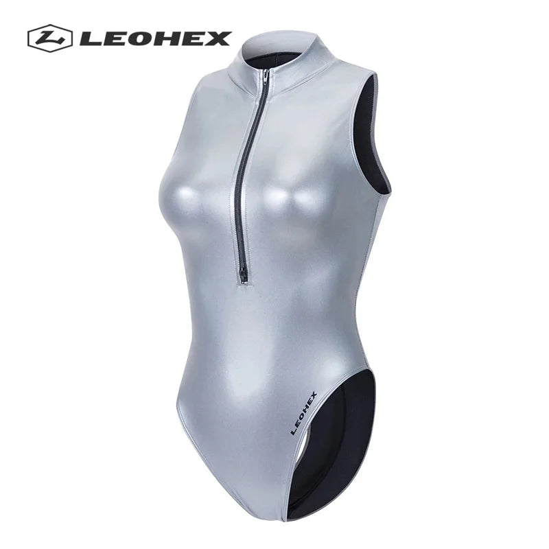 Leohex sexy opaco opaco branco body senza maniche per body ad un pezzo da bagno con costumi da bagno con costumi da bagno giapponesi