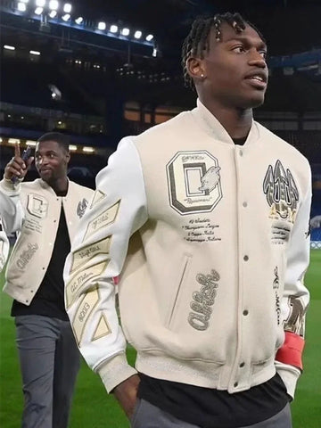 Pop Trendy Soccer Fashion New Men's Embroidered Bomber Jacket Hip Hop Letter Splicing Leather Baseball Clothing Y2K Jacket