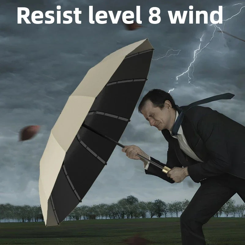 Stormproof Automatic Umbrella, Windproof Reinforced 348 Ribs, UV UPF 50+ Sun & Rain Protection Folding Umbrellas for Men Women