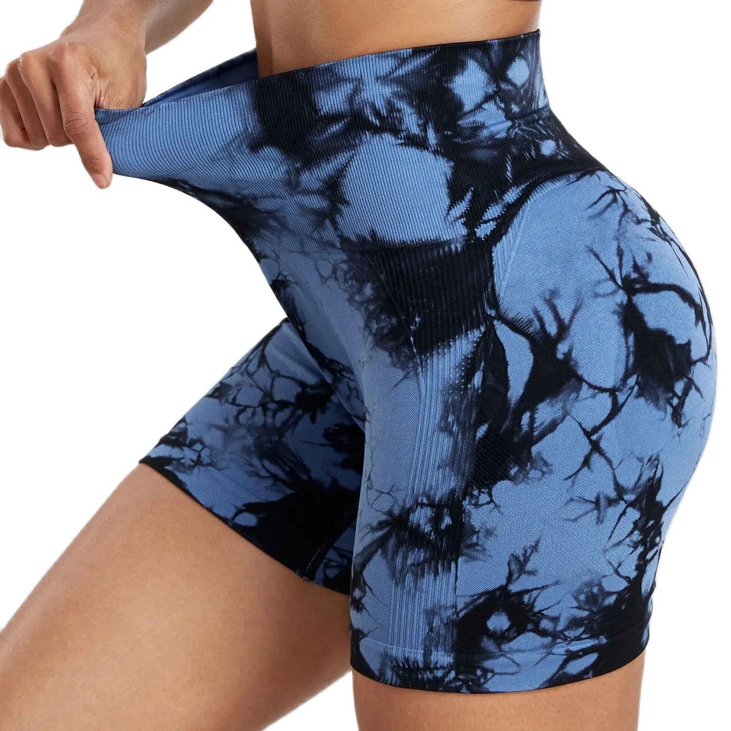 Cravatta chrleisure tintura da donna pantaloncini senza soluzione di continuità di sollevamento di sedere a sedere per levature per cicli