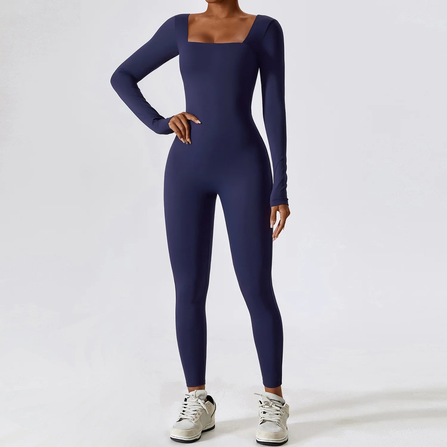 Jumpsuit Gym treino de ioga Roupas dança Fitness de manga longa One Piece Sportsuit Sportsuit sexy Tight Boilersuit Women Tracksuit