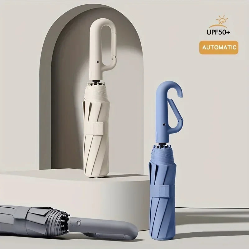 Windproof Strong 106CM 125CM Reinforced Automatic Folding Umbrella for Men, Large Buckle Handle Wind and Water Resistant