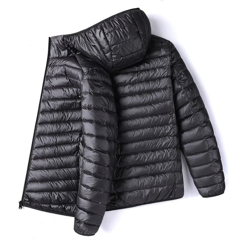 Portable cotton jacket, ultra-lightweight and thin, for men, hooded, suitable for autumn and winter, young and fashionable, ligh