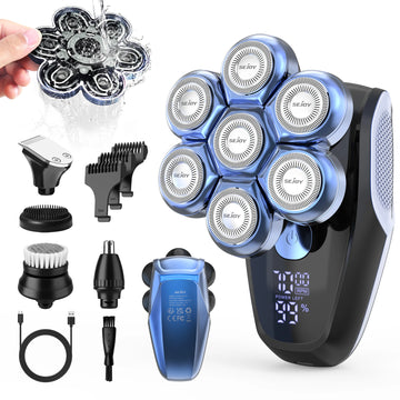 SEJOY 7D Head Shaver Bald Men Wet/Dry Electric Razor Beard Grooming Kit Hair Cutting Machine