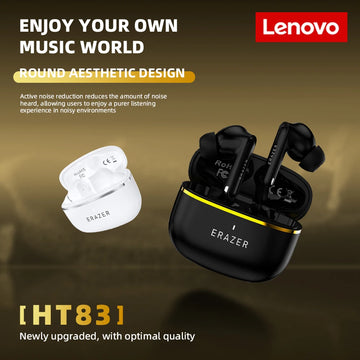 Lenovo Wireless Smart Noise Reduction Headset Bluetooth 5.4 Connect In Ear Earphones Long Endurance Music Earbuds ERAZER HT83