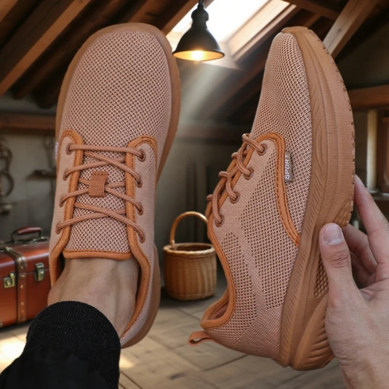 New Wide Toe Thick Soled Men's Shoe Breathable Mesh Comfortable Barefoot Shoes 2025 New Outdoor Camping Soft Soled Running Shoes