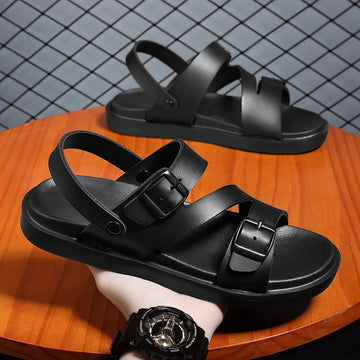 Summer Men Sandals PU Leather Mens Casual Shoes Outdoor Men Leather Sandals for Men Beach Shoes Roman Mens Shoes