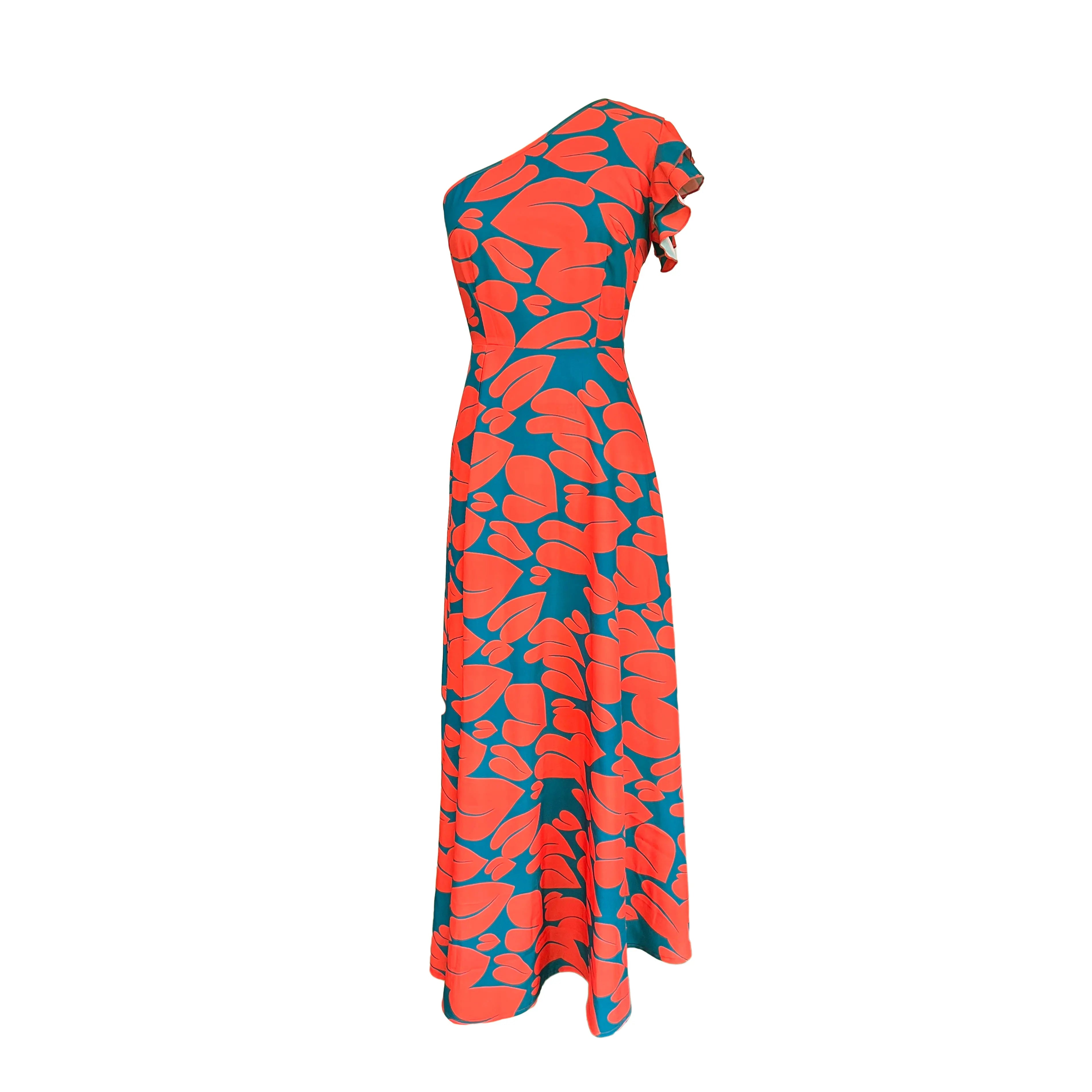 Women's Elegant Floral Printed Long Dresses, Casual Strapless,  A Line Dresses, Ladies Side Split, Summer