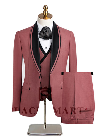 Elegant Groom Tuxedo 3 Pcs Blazer Vest Pants  Formal Party Wedding Host Banquet Performance Men's Suits Fashion Men's Clothing