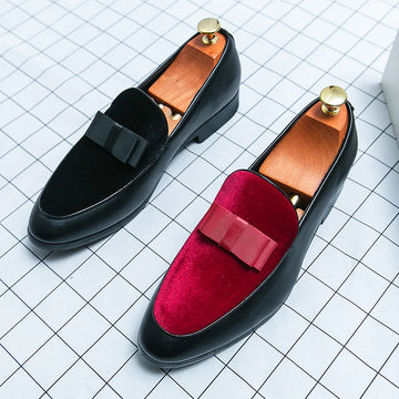 Good Quality British Style Shoes Men Casual Leather Business Shoes 2025 Men's Dress Shoes Bow Tie Formal Leather Large Size 48