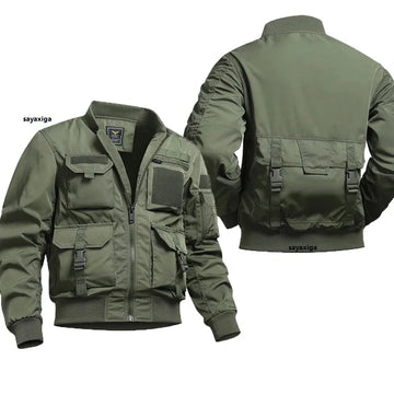Air Force Fly Pilot Jacket Flight Tactical Bomber Jacket Men Winter Warm Aviator Motorcycle Overcoat Baseball Uniforms