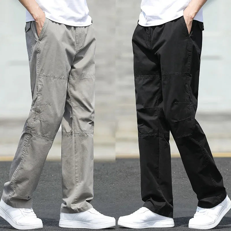 2025 New Men's Pants Cargo Pants Outdoor Casual Pants Cotton Comfortable Thin Style Sweatpants Multi-Pocket Work Pants
