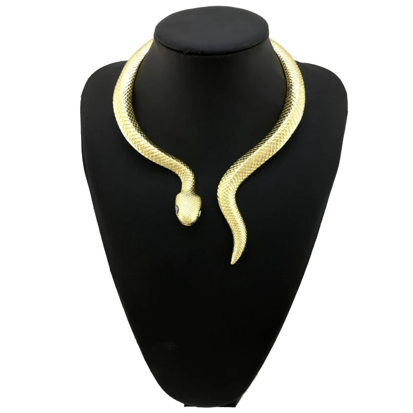 KDLUN Snake with Alloy Curved Bar Design Neck Collar Choker Necklace for Women Imitation Pearl Statement Necklace Party Jewelry