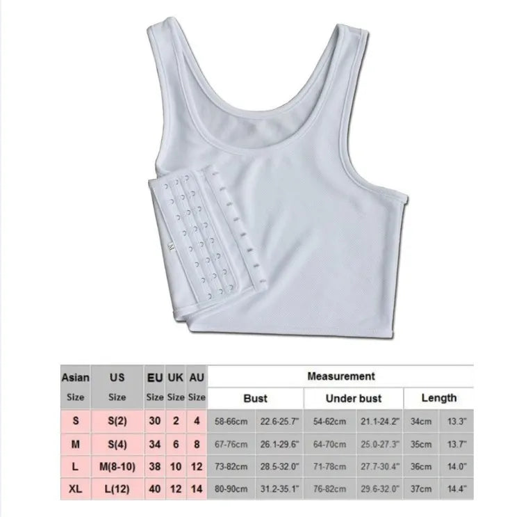 S-XL Flat Brust Binder Les Korsett Lesben Unterwäsche Frauen nahtloser Sommer kurzer Weste Plus Size Tanktop Shaper Bustier