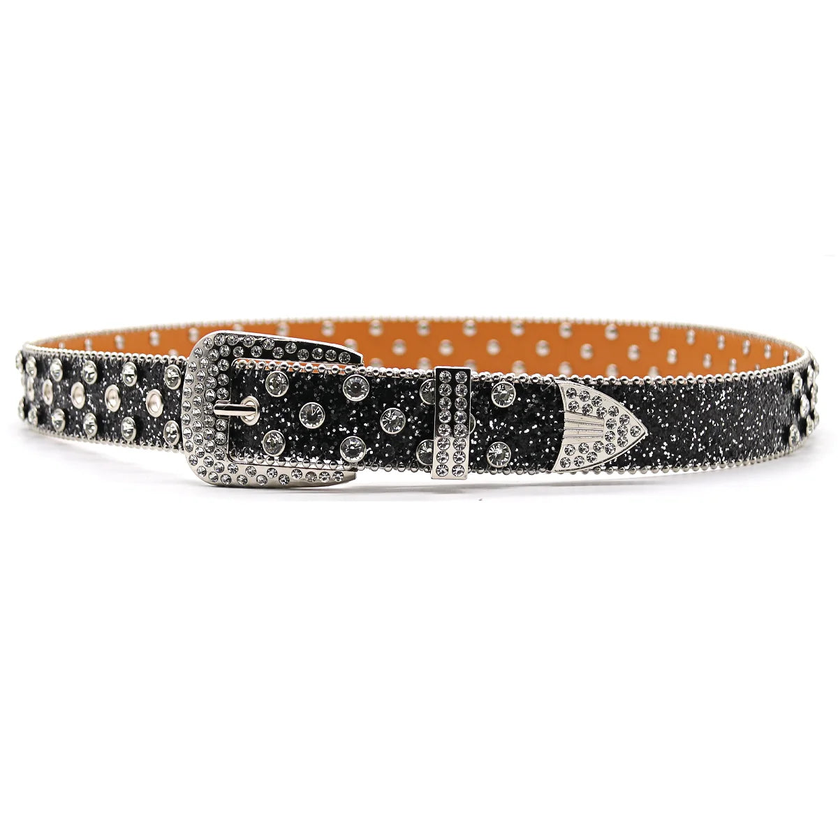 Western Cowgirl Bling Studded Design Leather Diamond Belt Men Women Fashion Dazzling Rhinestone Belt for Jeans Dress