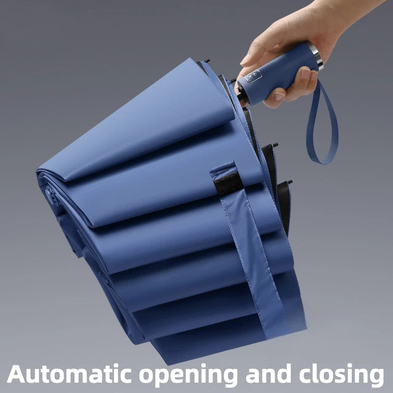 125CM Large Windproof Automatic Folding Umbrella, Sun UV UPF50+ Protection Rain Umbrellas for Man and Women