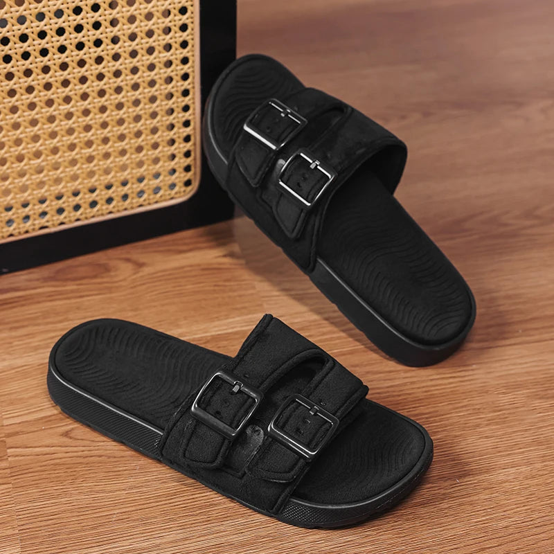 Men's Slippers Fur Plush Slippers Warm Indoor Comfortable Slides Outdoor Warm Shoes Male Bedroom Home Warm Slippers Big Size 47