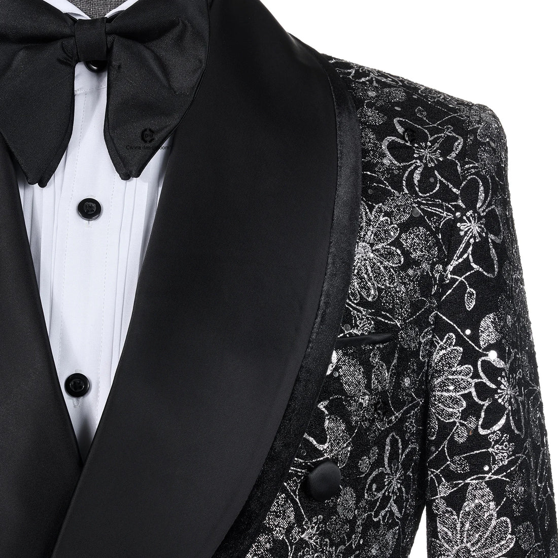 Cenne Des Graoom 2025 Elegant Luxury Double Breasted Suits for Men Shining Sliver Tuxedo Jacket Trousers 2 Pieces Party Wedding