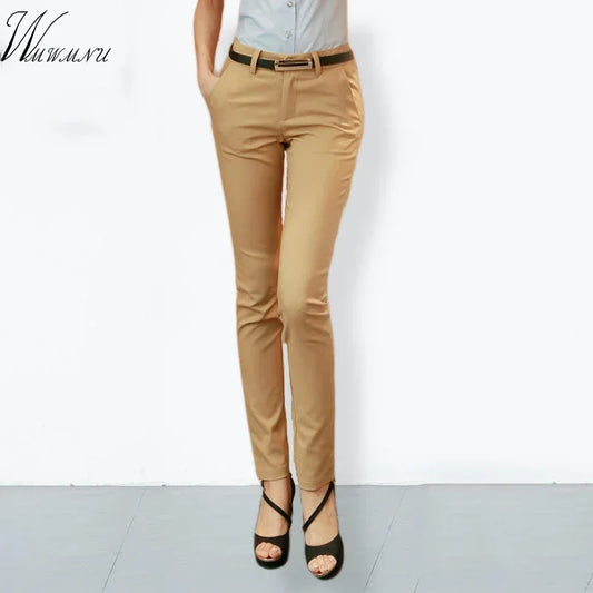 High Waist Office Elegant Slim 90cm Ankle-length Trousers 2024 Pencil Pants Women Spring Summer S-4xl Casual Formal Pantalones