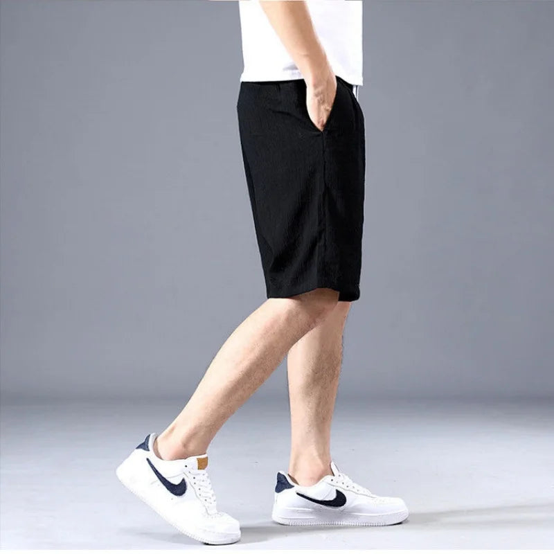 Summer Ice Silk Shorts Men's Thin Sports Casual Loose Fashion Trend Cool Breathable Straight Leg Pants