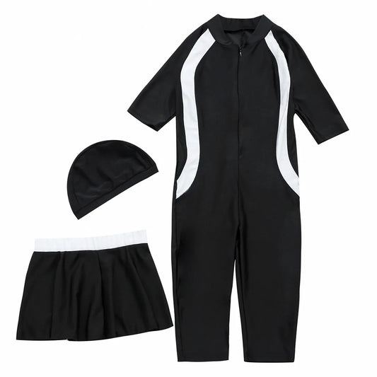 3pcs Girls Muslim Swimwears Baby Swim Long Swimsuits Islamic Children Arab Islam Beach Wear Kids Swim Suits Burkinis Surf Pants