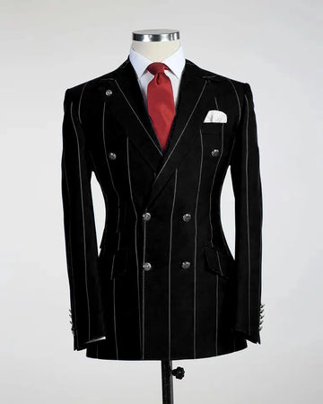 Men's Double Breasted Blazer and Trousers Sets Formal Pantsuits Evening Wedding Tuxedo Solid Color New Style 2 Pcs Customized