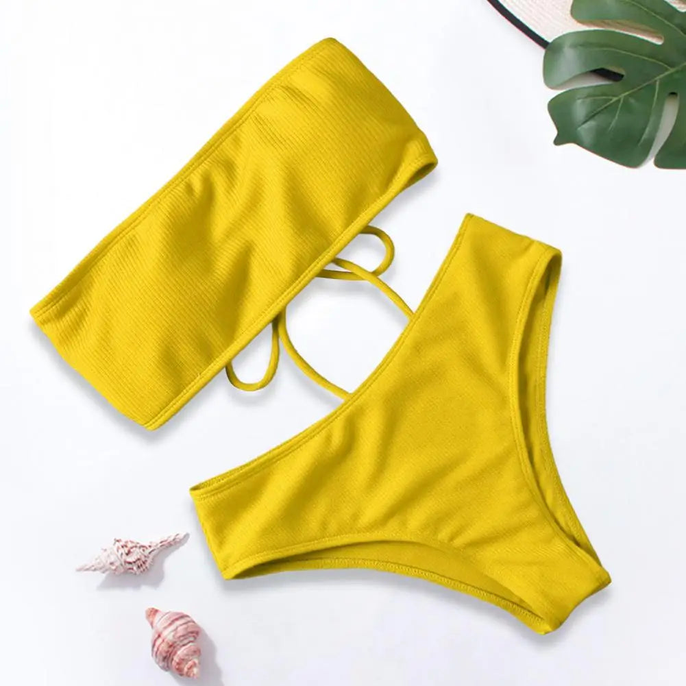 1 Set Lady Swimwear Soft Padded Bra Bathing Suit Split Bikini Summer Women Bathing Suit Women Clothes