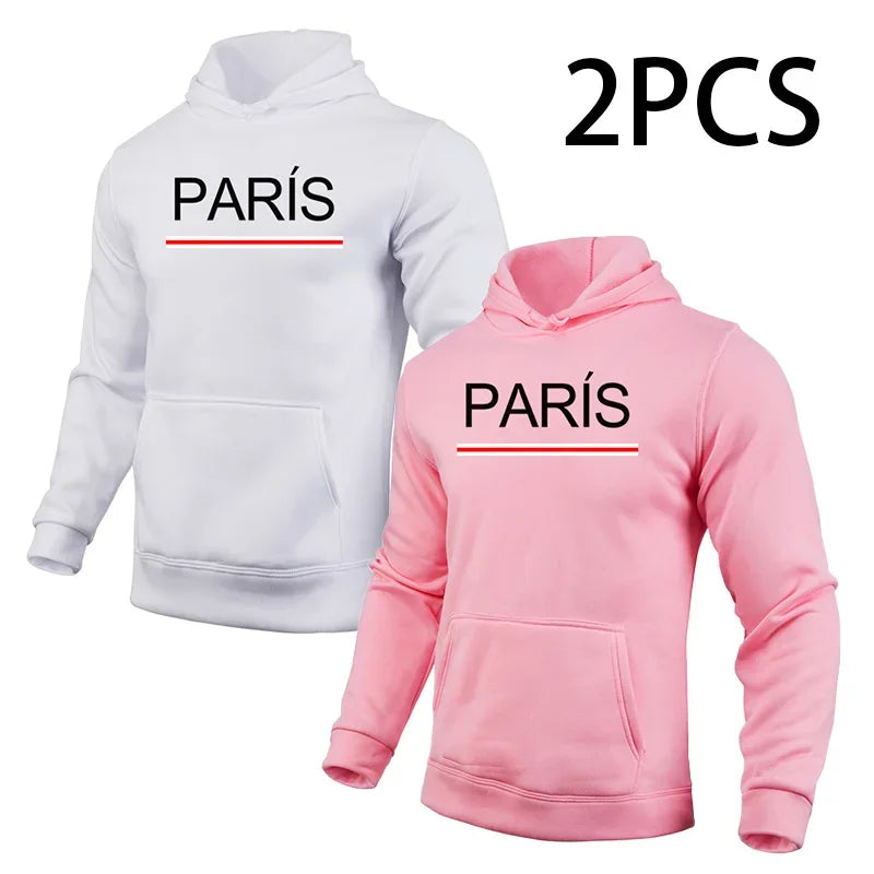 2 in 1 Hoodie for Man Paris Print Autumn Winter Daily Casual Sport Jogging Sweatshirt Home Outdoor Comfort Warm Fashion Pullover