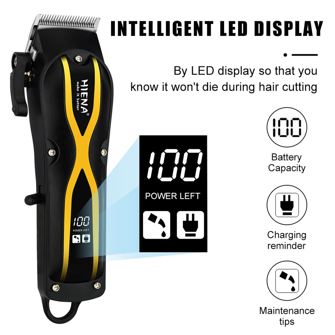 Electric Hair Clippers 1200/2000mAh High Power Hair Trimmer USB Charging Professional Barber Shaver Gift For Husband Boyfriend