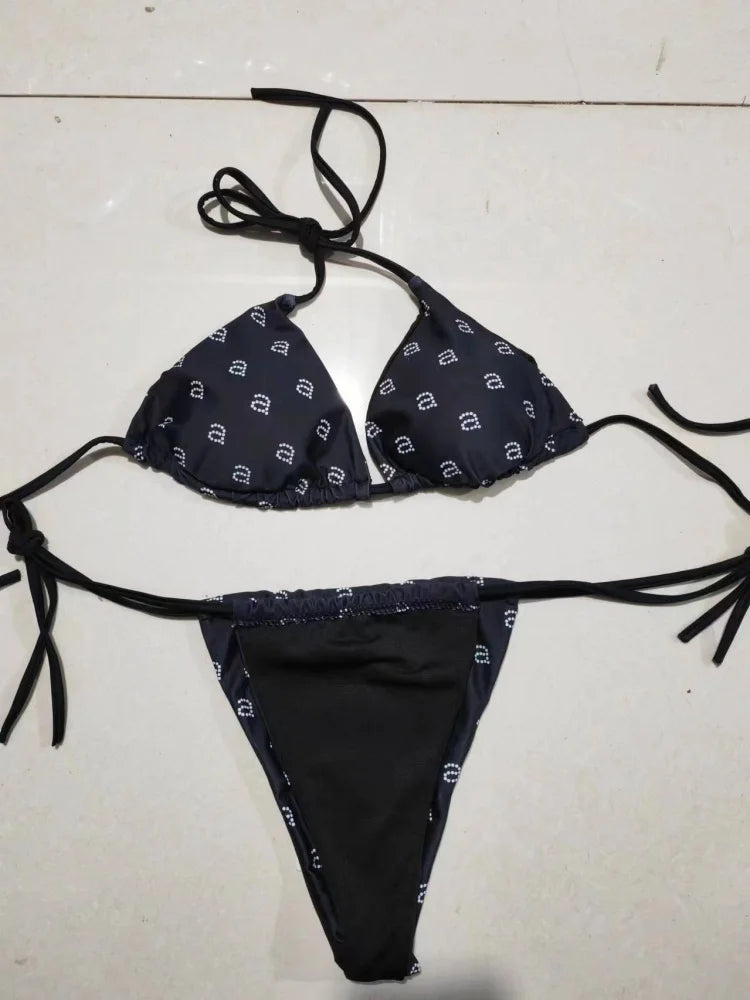 2024 diseñador de marca de lujo traje de baño impreso wang bikini playa estilo de playa sexy thong traje de trajes de bíbico