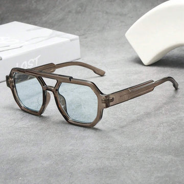 Vintage Double Bridges Polygon Square Women Sunglasses Fashion Luxury Brand Designer Eyewear Men Sun Glasses UV400