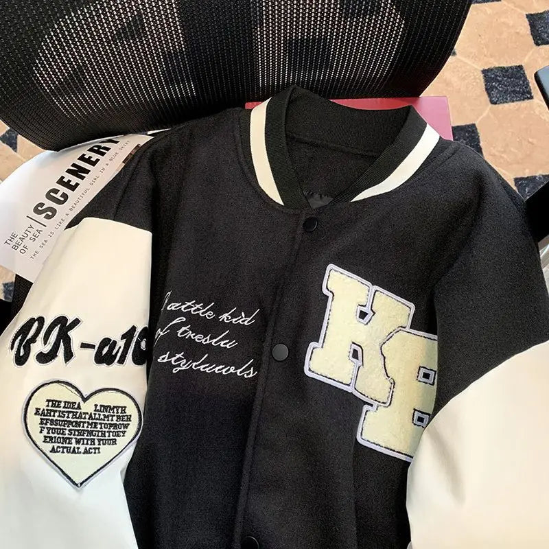 2023 New American Vintage Klein Blue hip Hop Y2K loose men and women thin baseball clothes street racing clothes jacket 3XL