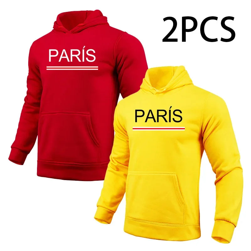 2 in 1 Hoodie for Man Paris Print Autumn Winter Daily Casual Sport Jogging Sweatshirt Home Outdoor Comfort Warm Fashion Pullover