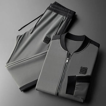2025 Spring and Autumn New Fashion Trend Baseball Jacket Set Men's Casual Loose Sports Large Size High Quality Two-Piece Set