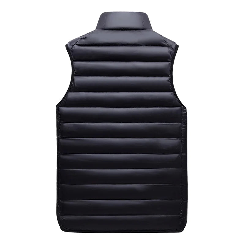 CHRLCK Men's Hiking Down Vest Waterproof Ultra Light Thermal Coat Men Hutting Camping Skiing Duck Down Vest Outdoor