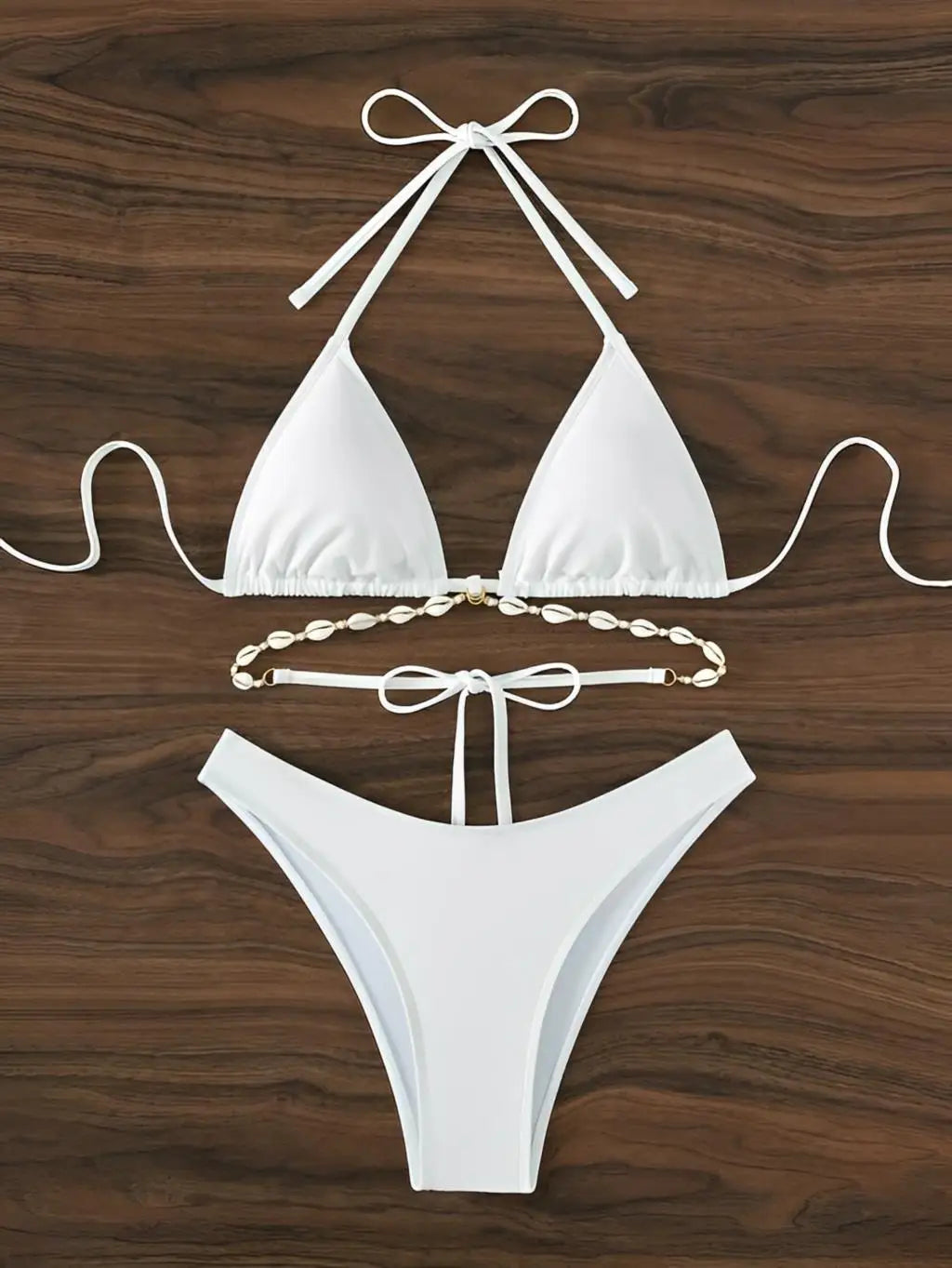 Triangle Bikini Ensemble décoré avec du maillot de mer Femmes de maillot de bain Femelle Baigneurs Swiming Swimming Swim Swimwarwear