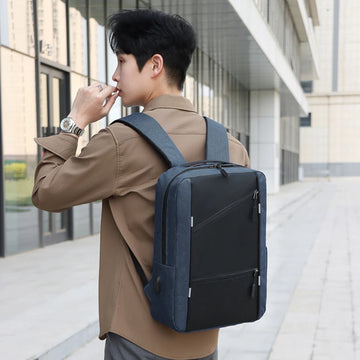 3Pcs Casual Bag Set Versatile School Bag Multifunction Long Pouch With USB Interface Anti Theft for Business Trip