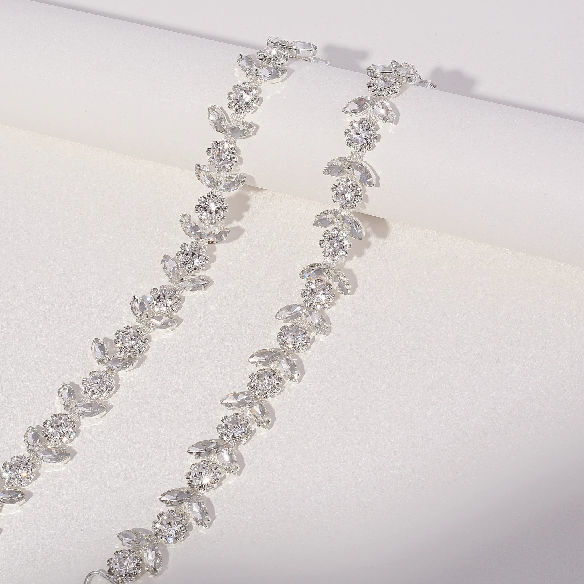 NZUK Crystal Bridal Belt Rhinestones Bridal Sash Sliver Wedding Dress Belt  Bridal Dress Belt  for Dresses Wedding Gown