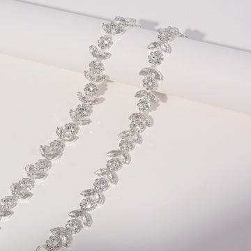 NZUK Crystal Bridal Belt Rhinestones Bridal Sash Sliver Wedding Dress Belt  Bridal Dress Belt  for Dresses Wedding Gown