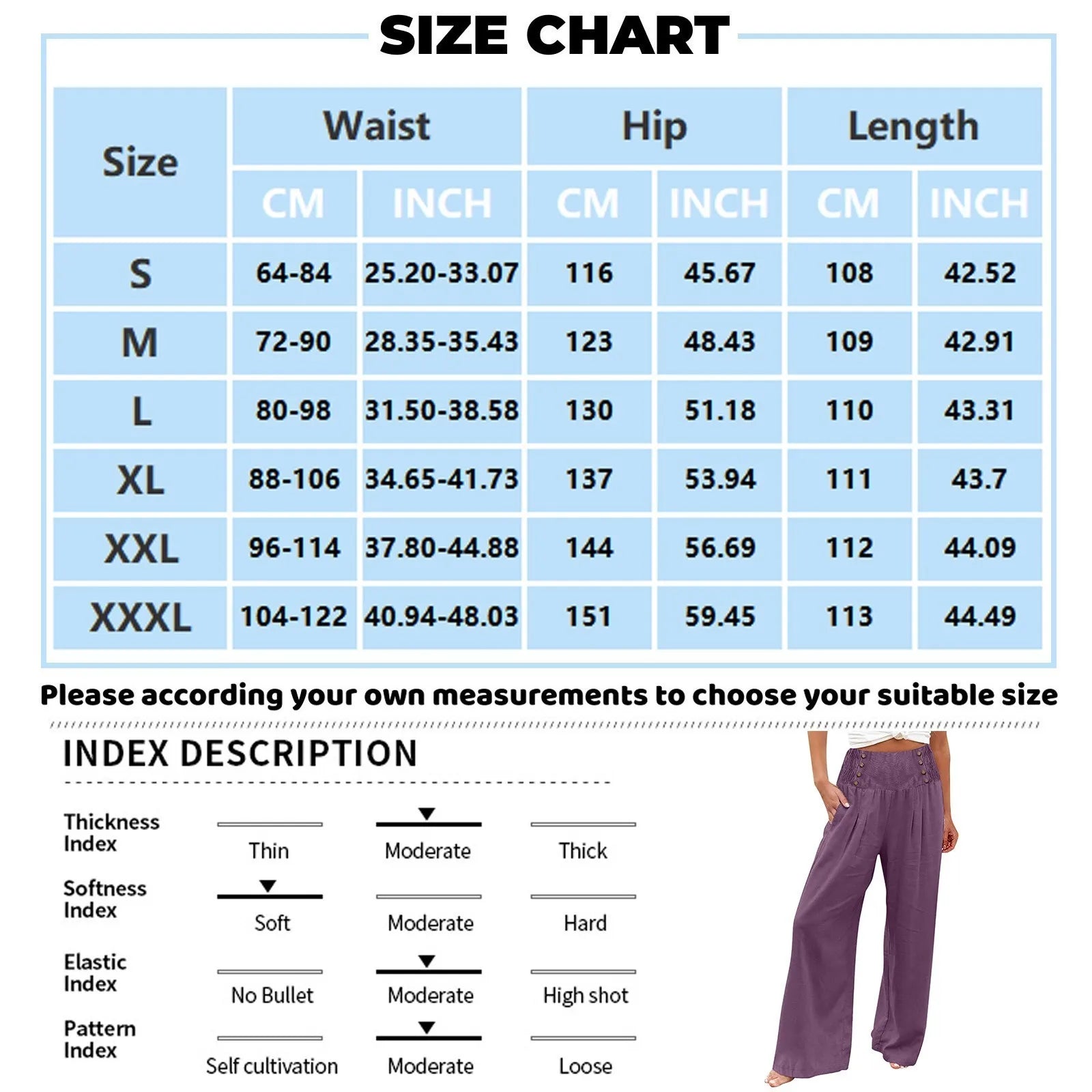 Summer Cotton Linen Wide Leg Pants Women Loose Palazzo Pant Pocket Elastic Waist Button Casual Pants