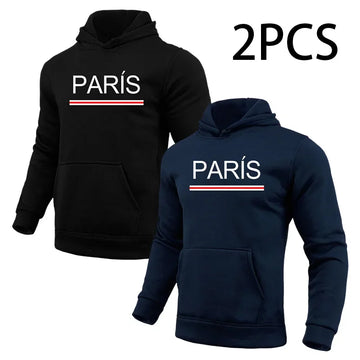 2 in 1 Hoodie for Man Paris Print Autumn Winter Daily Casual Sport Jogging Sweatshirt Home Outdoor Comfort Warm Fashion Pullover
